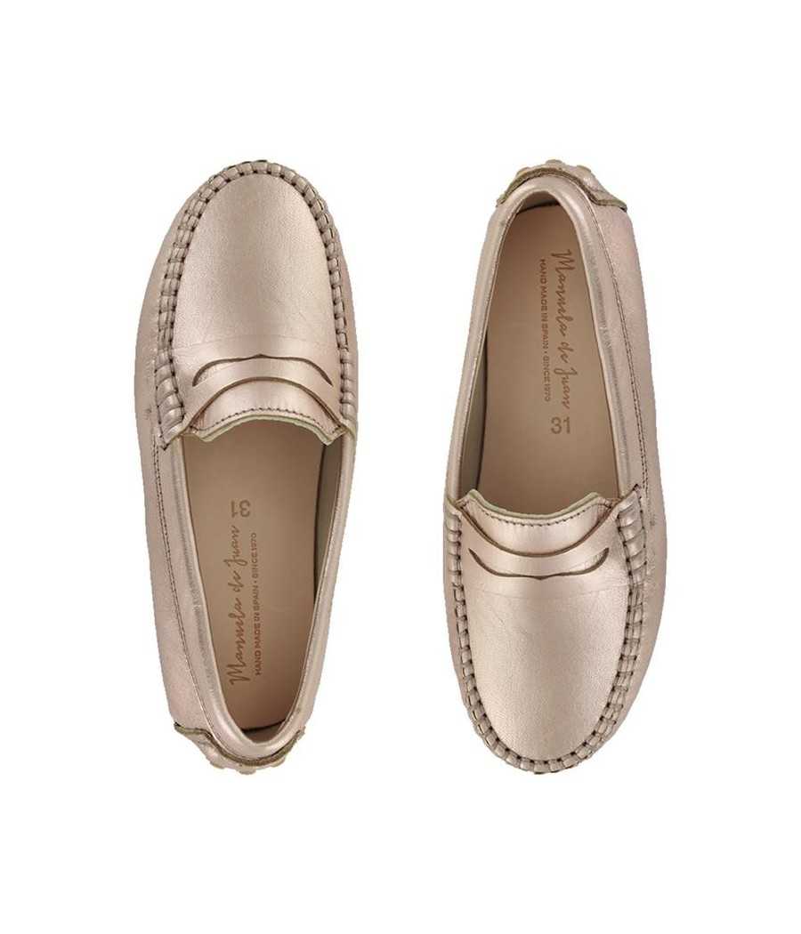 Moccasin Ishi old rose leather| Manuela de Juan