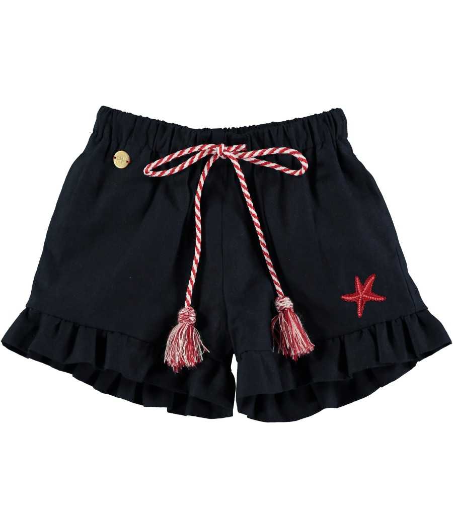 Pantalón corto Alice azul | Manuela de Juan - fabricado a mano en España Pantalón corto Alice azul | Manuela de Juan - fabricado a mano en España