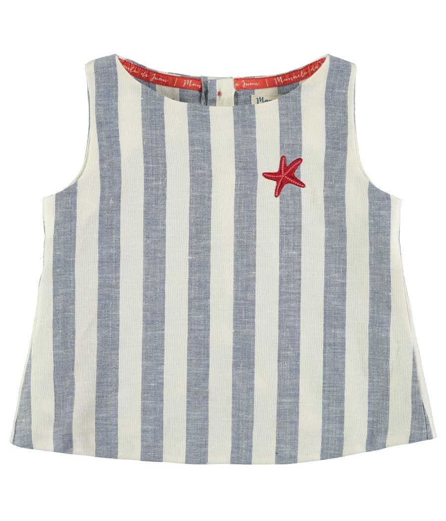 Blusa Sofia azul | Manuela de Juan - fabricado a mano en España