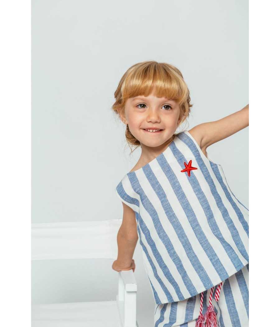 Blusa Sofia azul | Manuela de Juan - fabricado a mano en España