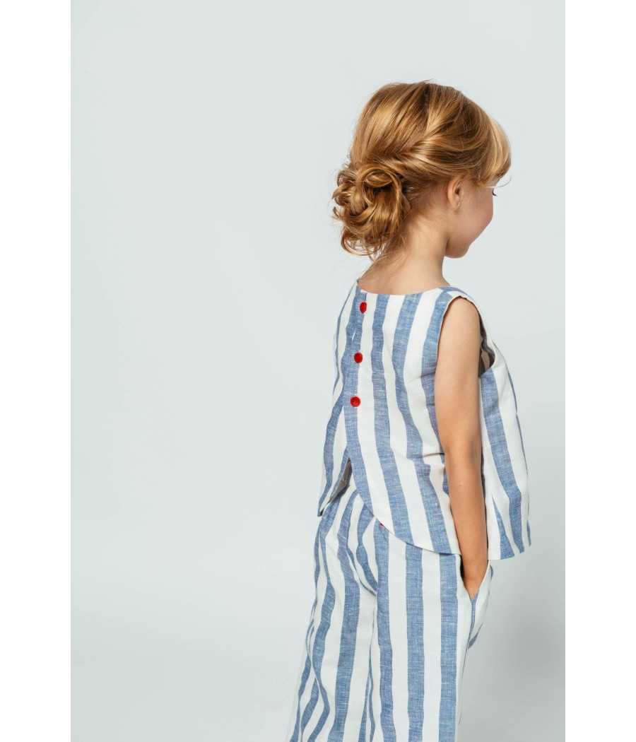 Blusa Sofia azul | Manuela de Juan - fabricado a mano en España