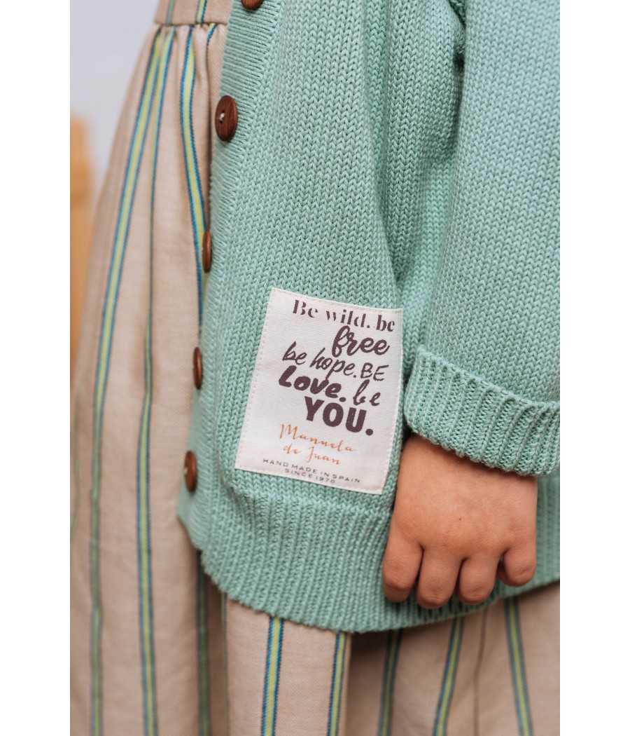 Cardigan Sally green| Manuela de Juan - Handmade in Spain