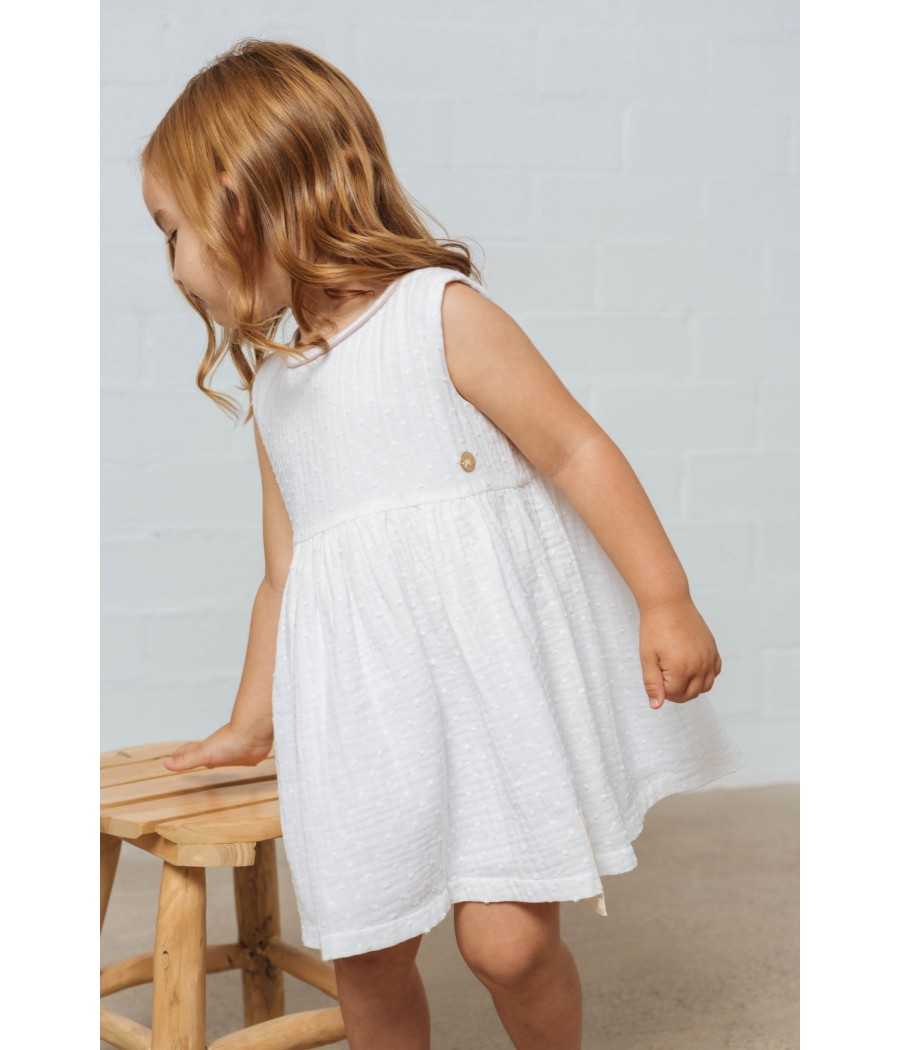 Vestido Bayi blanco| Manuela de Juan - fabricado a mano en España