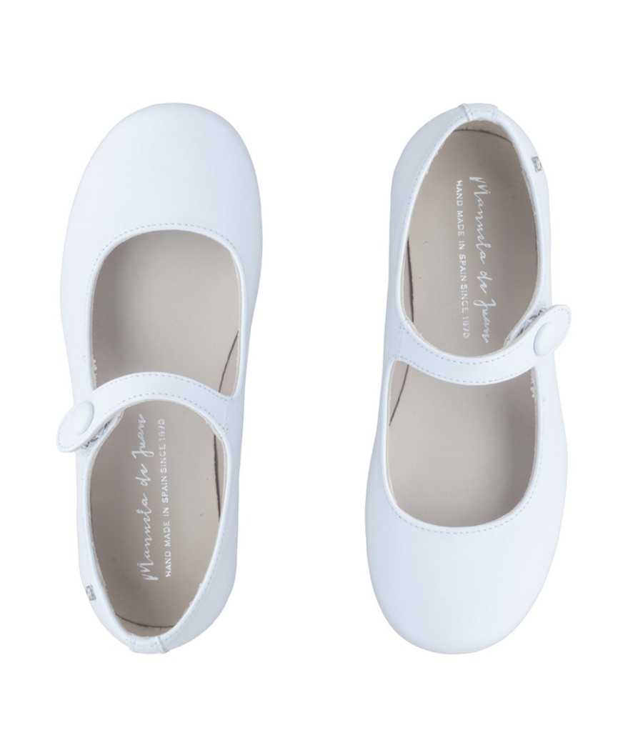 Mary-Jane Mimi white leather| Manuela de Juan