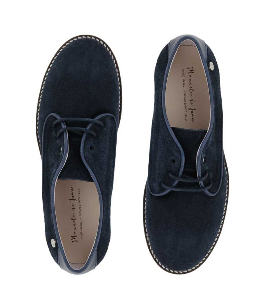 Blucher Liam en ante azul |Manuela de Juan