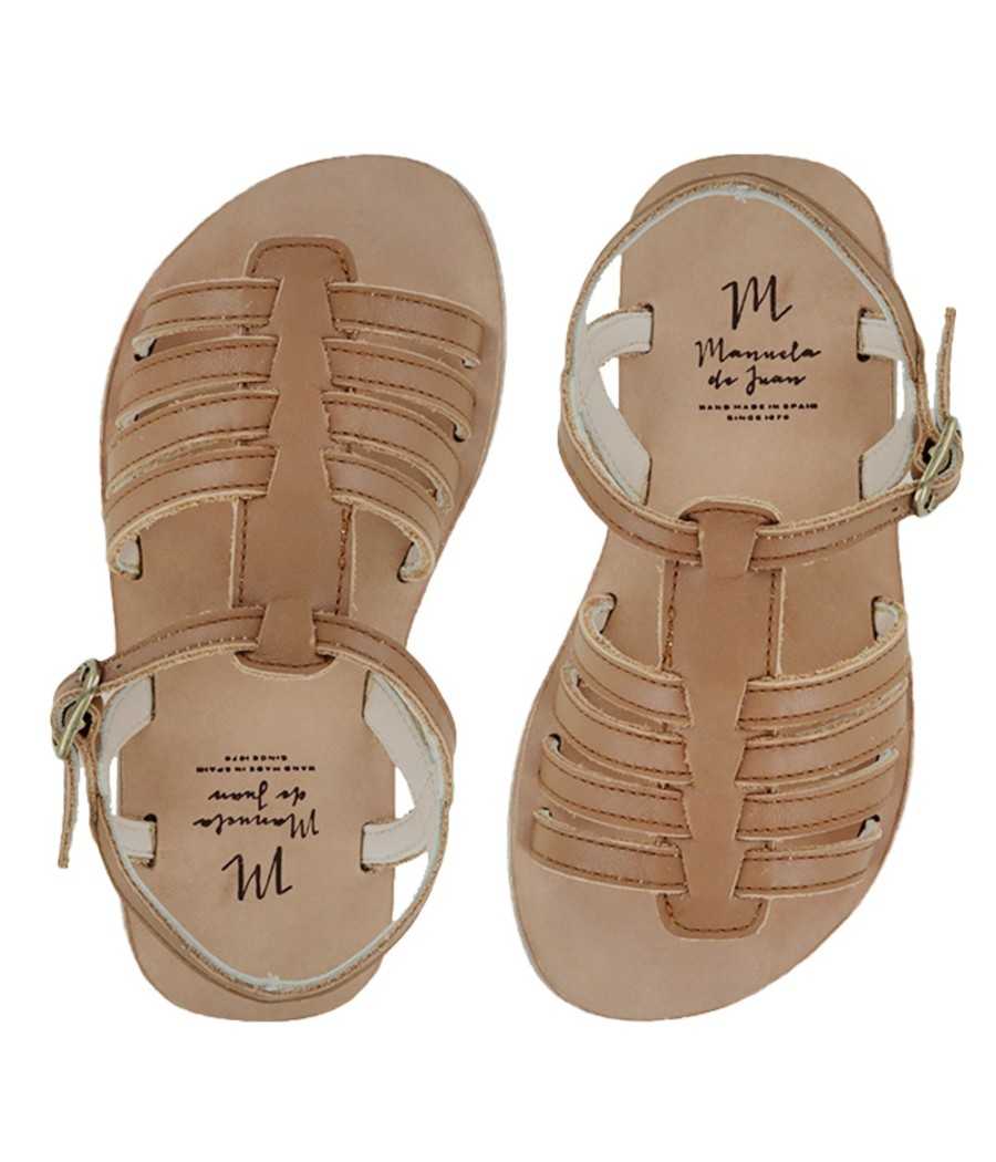 Sandal Spartiate honey leather| Manuela de Juan