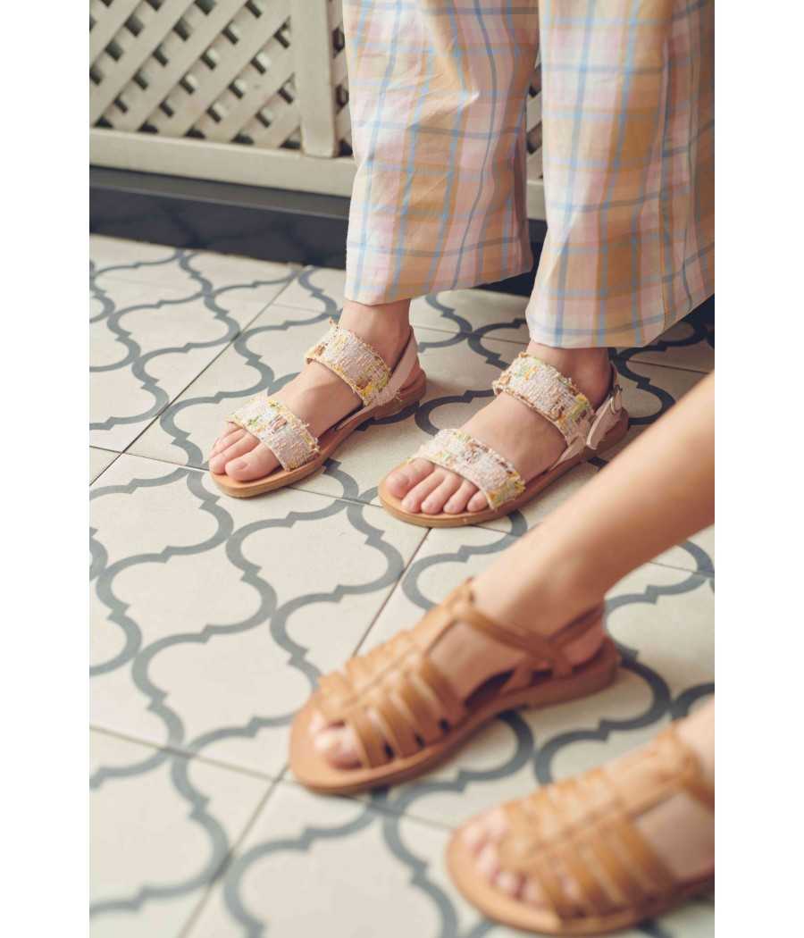 Sandal Spartiate honey leather| Manuela de Juan