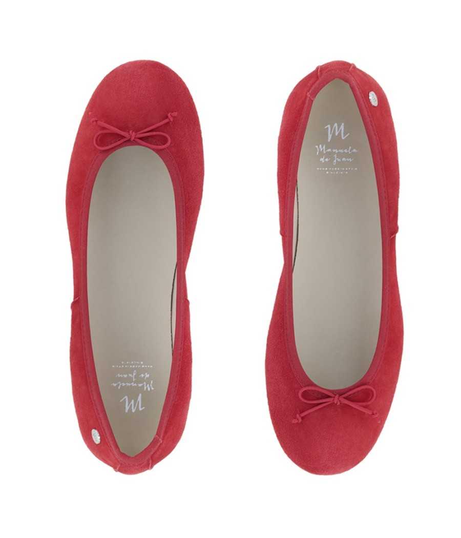 Ballerina Priscilla red suede leather| Manuela de Juan