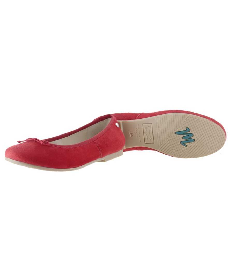 Ballerina Priscilla red suede leather| Manuela de Juan