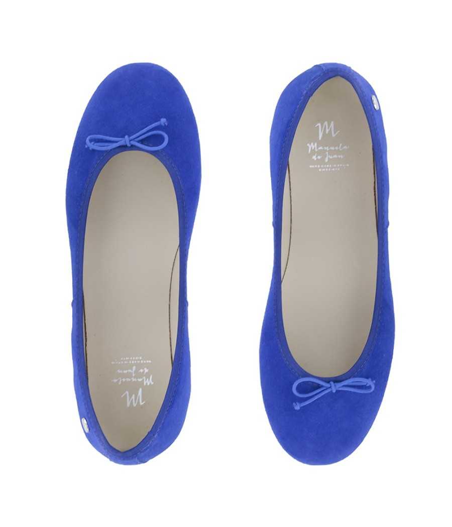 Ballerina Priscilla blue suede leather| Manuela de Juan