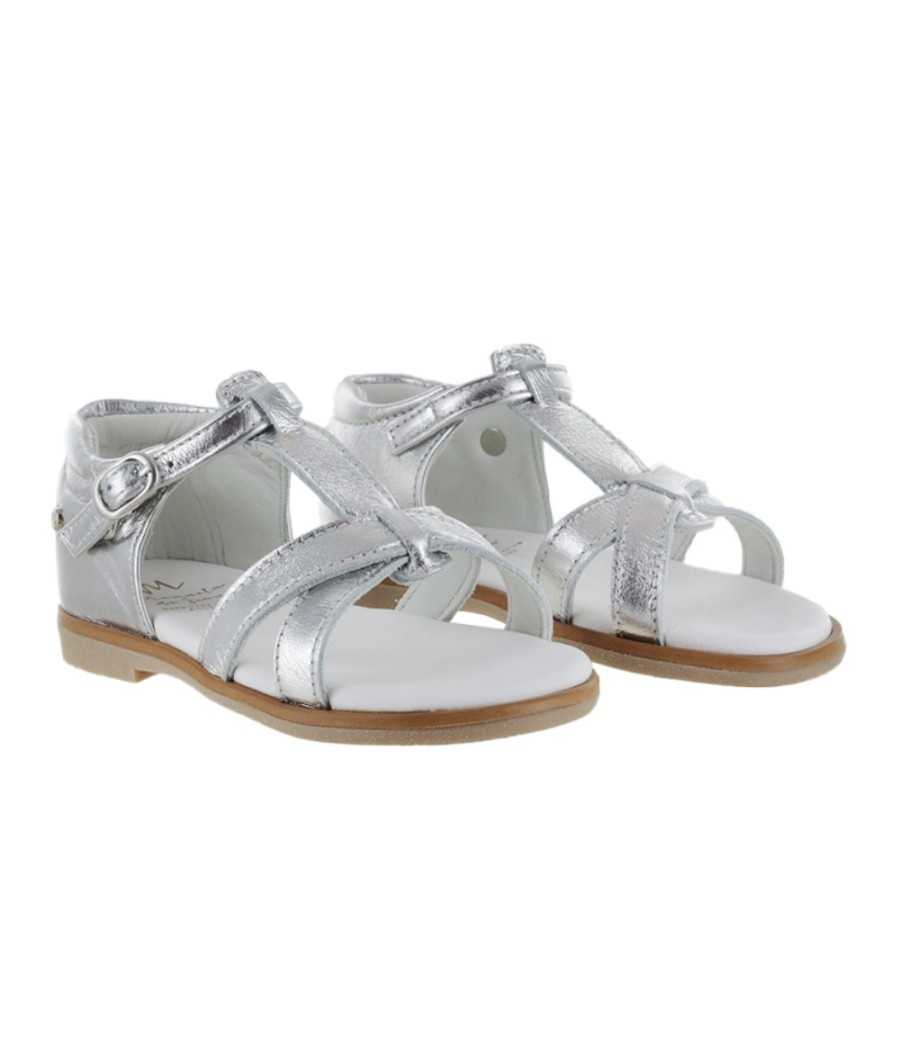 Sandal Claire silver metallic leather| Manuela de Juan Sandal Claire silver metallic leather| Manuela de Juan