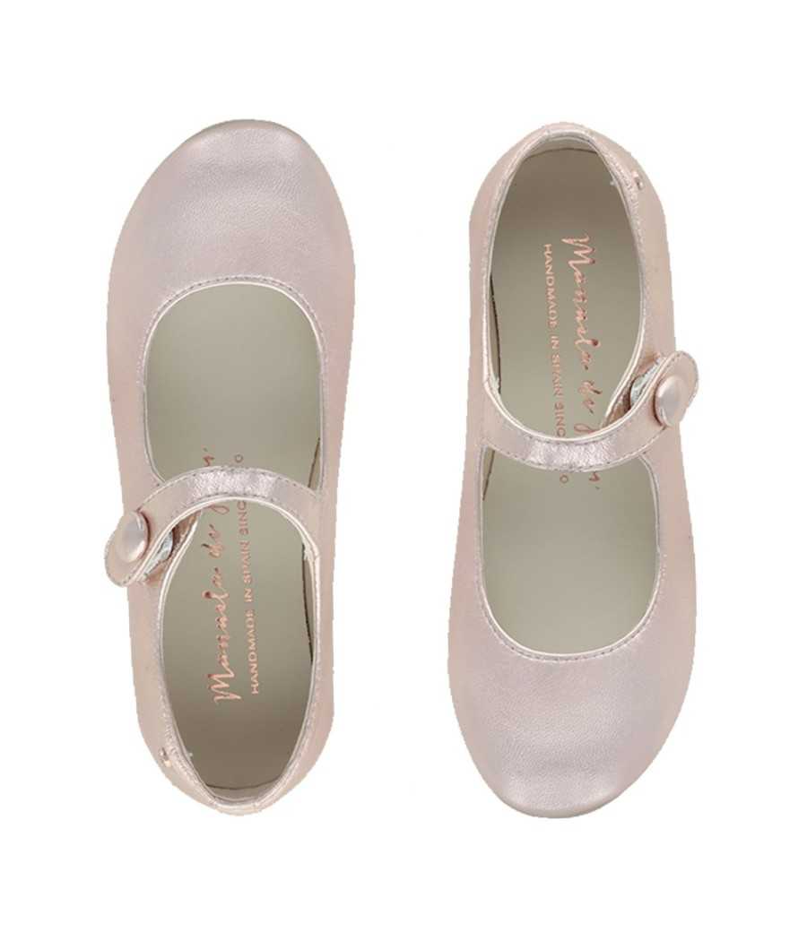 Mary-Jane Mimi pink metallic leather| Manuela de Juan