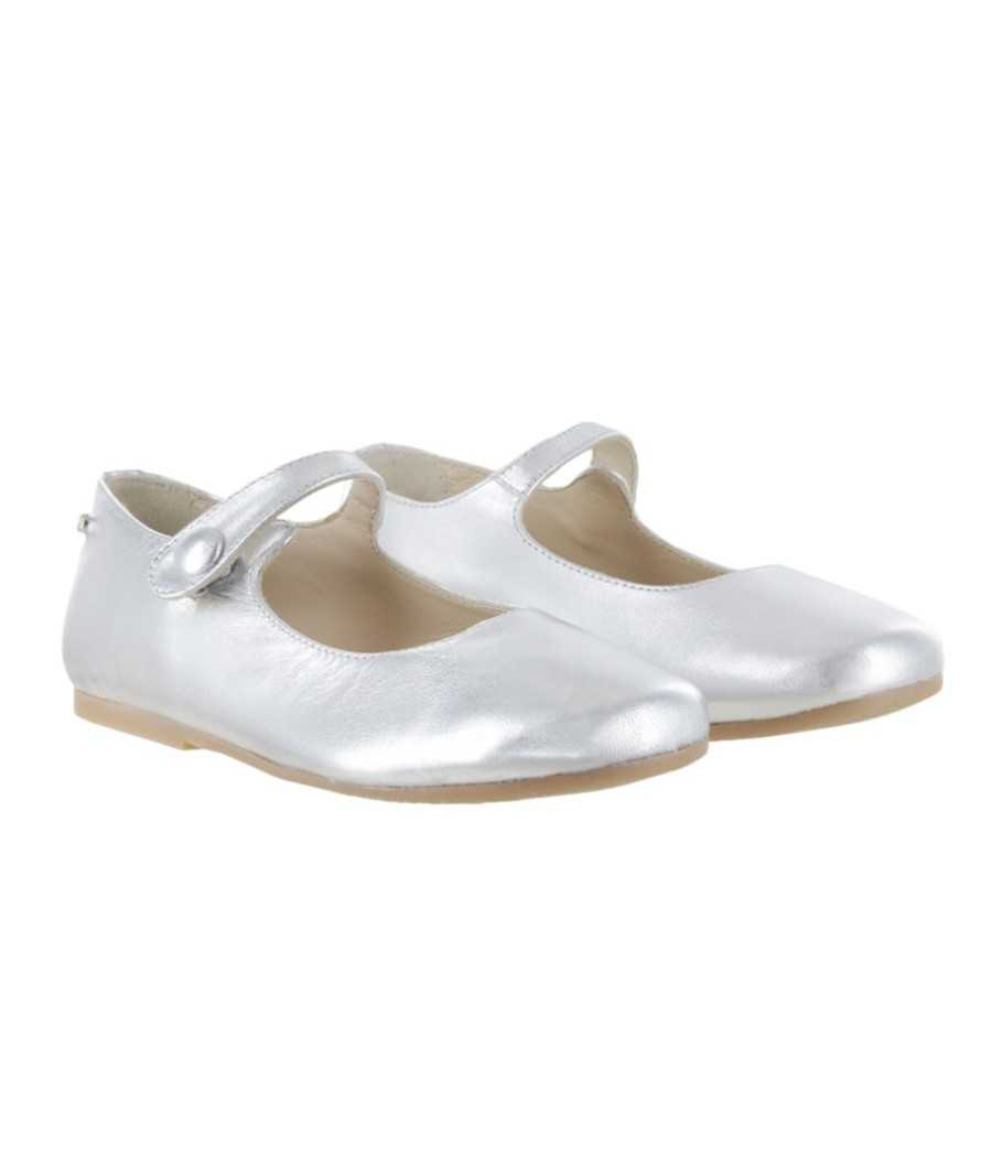 Mary-Jane Mimi silver metallic leather| Manuela de Juan