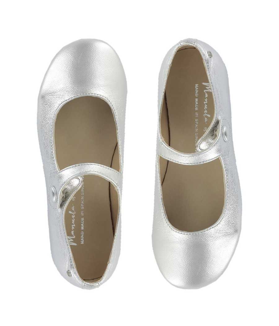 Mary-Jane Mimi silver metallic leather| Manuela de Juan