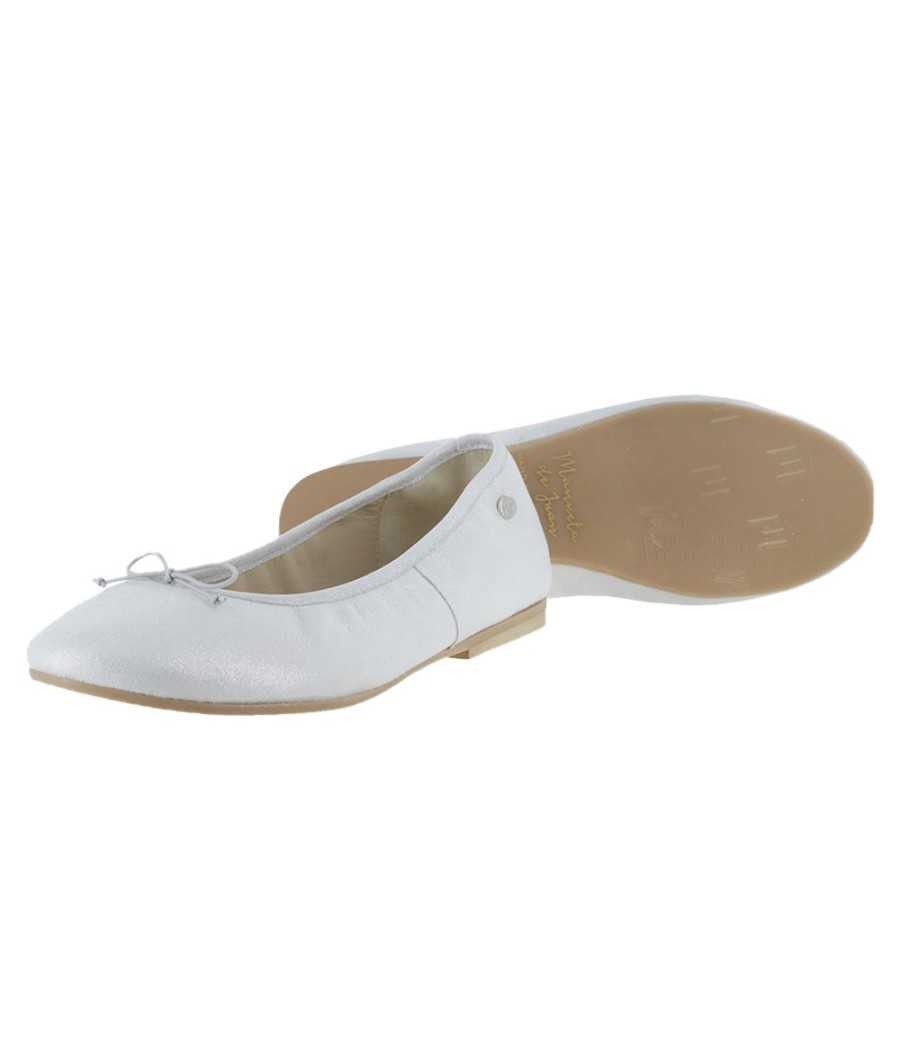 Bailarina Priscilla en piel ante metalizada plateado| Manuela de Juan