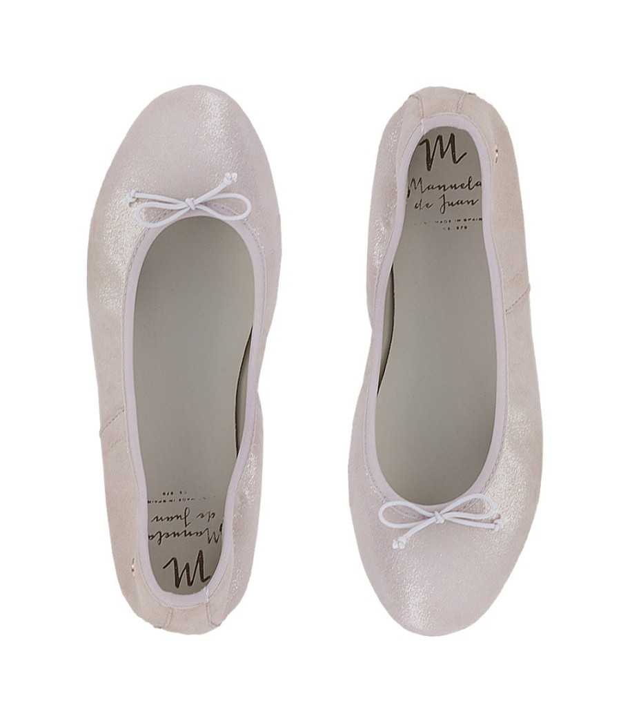 Bailarina Priscilla en piel ante metalizada rosa| Manuela de Juan