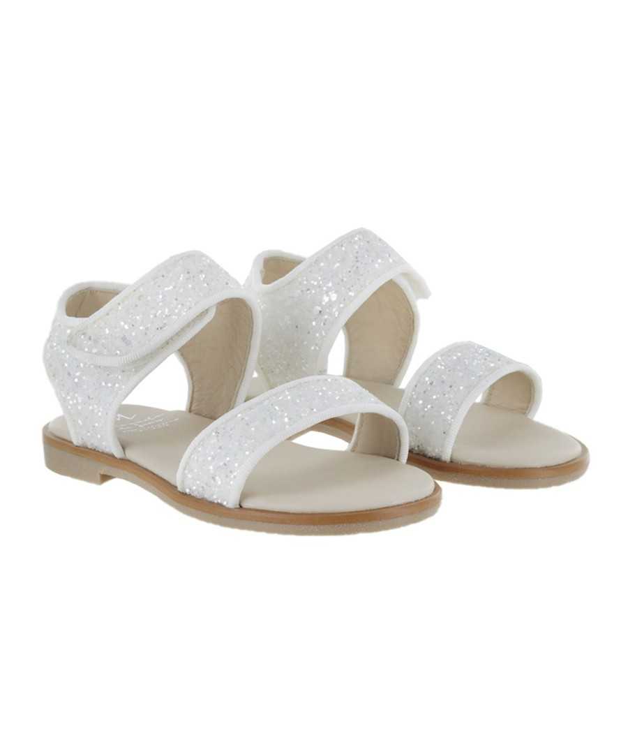 Sandal Vanessa white glitter leather| Manuela de Juan Sandal Vanessa white glitter leather| Manuela de Juan