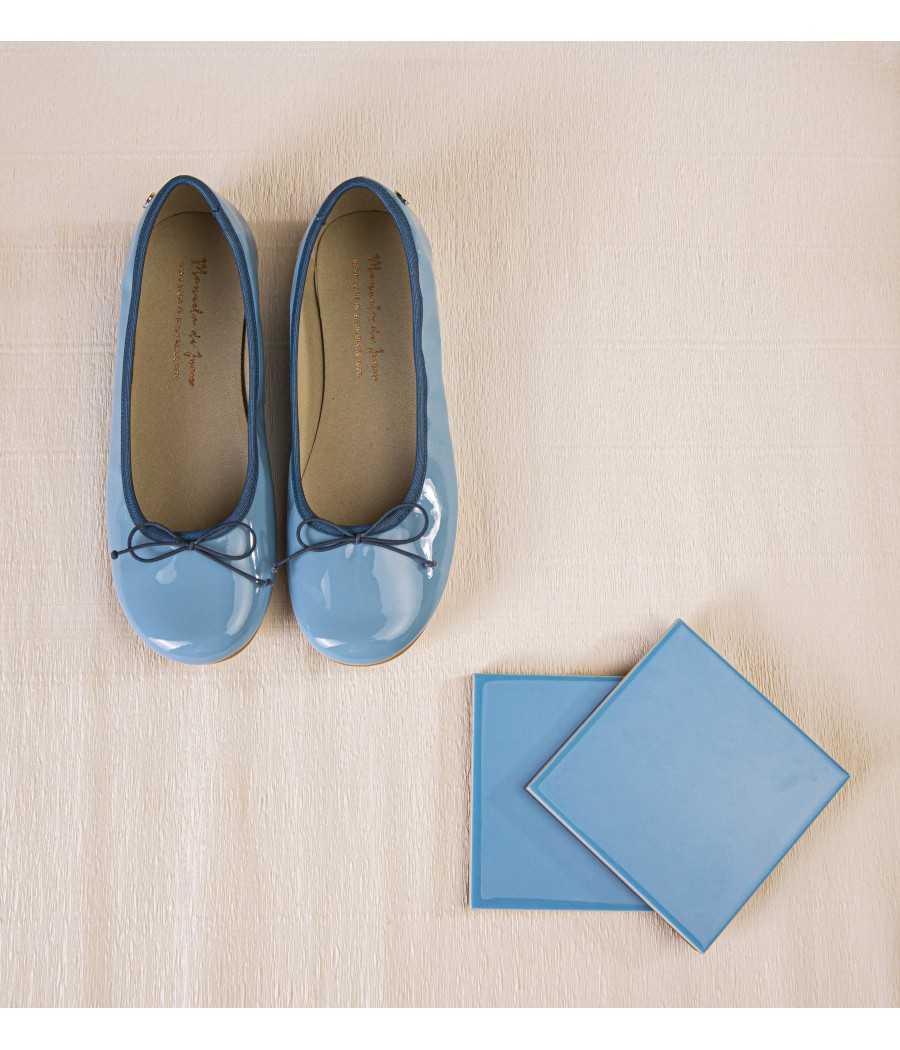 Bailarina Francesca en charol azul| Manuela de Juan