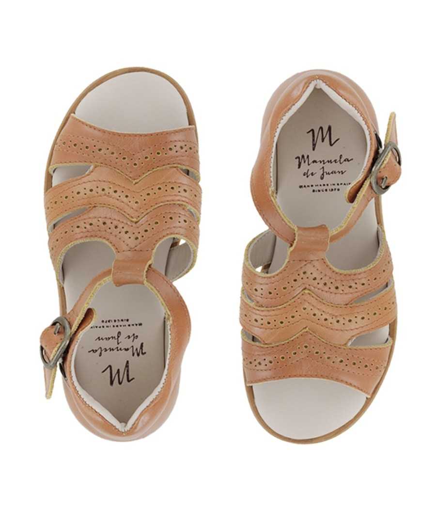 Sandal Terence honey leather| Manuela de Juan