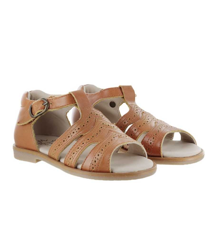 Sandal Terence honey leather| Manuela de Juan