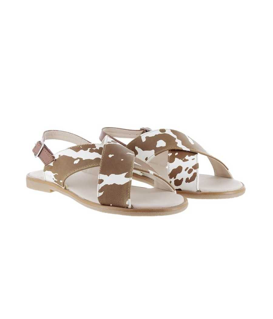 Sandalia Fabienne con estampado de vaca| Manuela de Juan