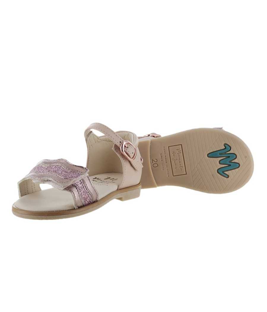Sandal Ari pink metallic leather| Manuela de Juan