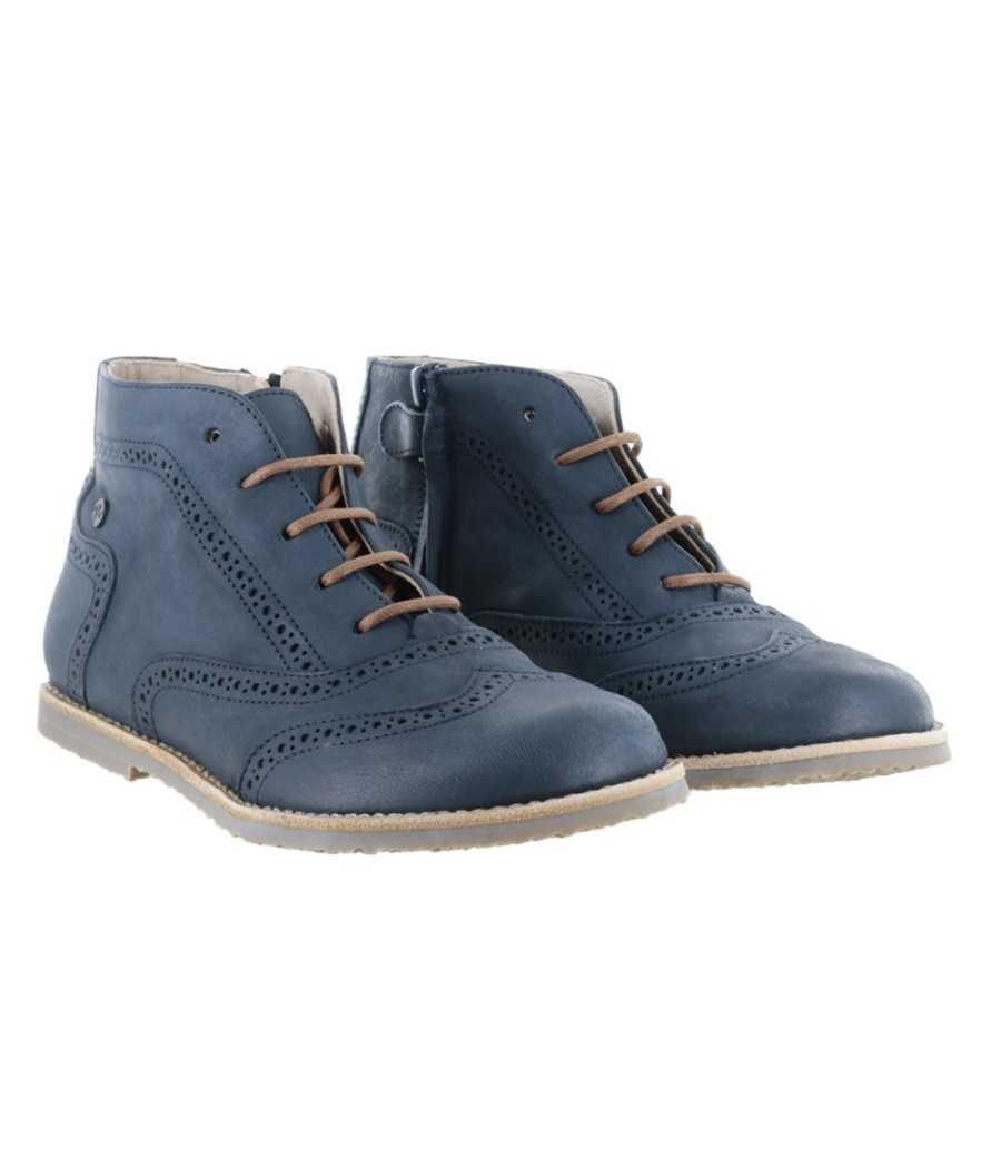 Ankle boots Adrien in blue leather| Manuela de Juan