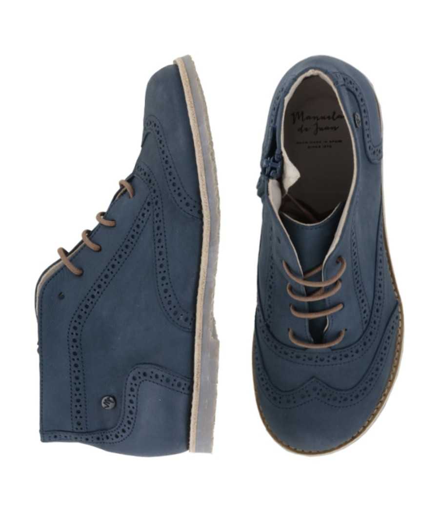 Botines Andrien en piel azul| Manuela de Juan