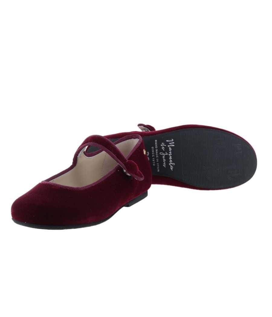 Mary-Jane Robine burgundy velvet leather| Manuela de Juan