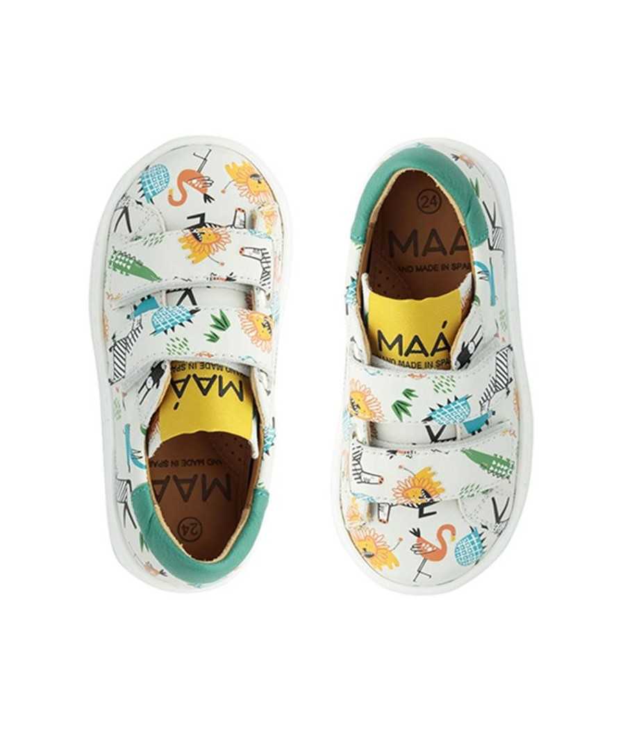 Zapatillas Jungle en piel blanco|Manuela de Juan