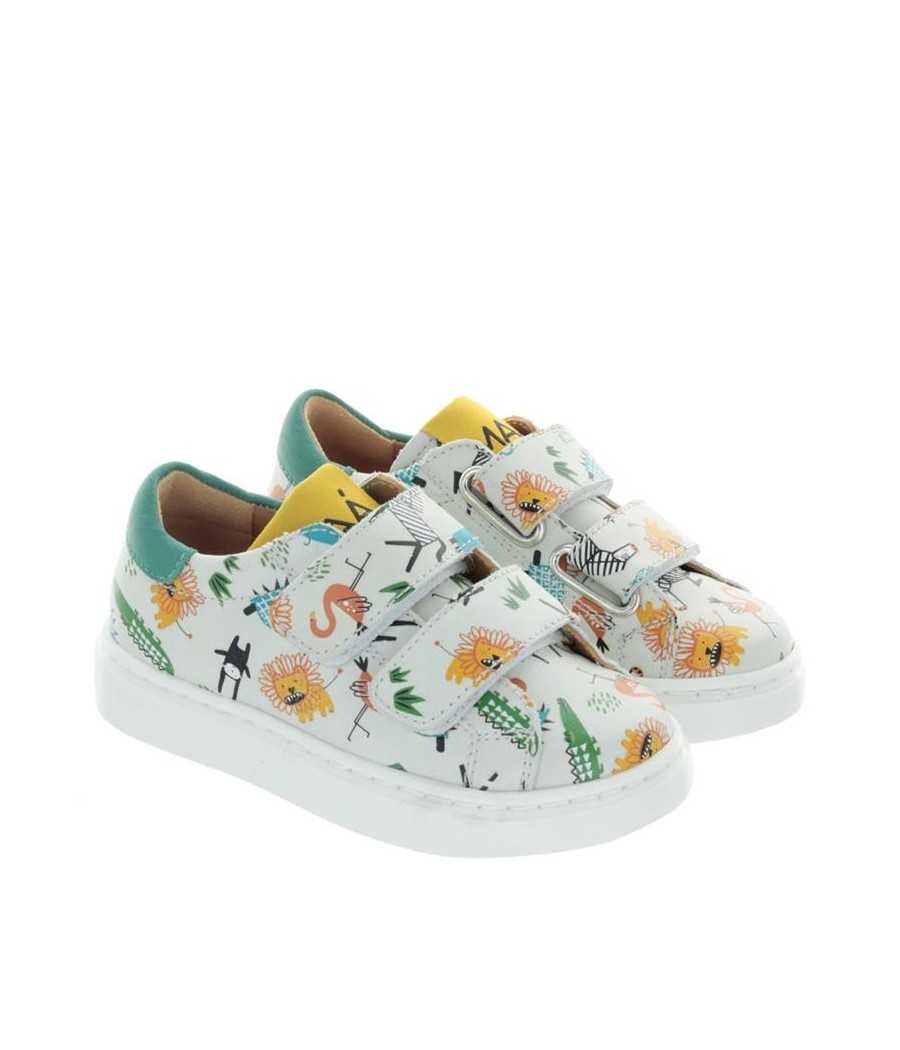 Zapatillas Jungle en piel blanco|Manuela de Juan