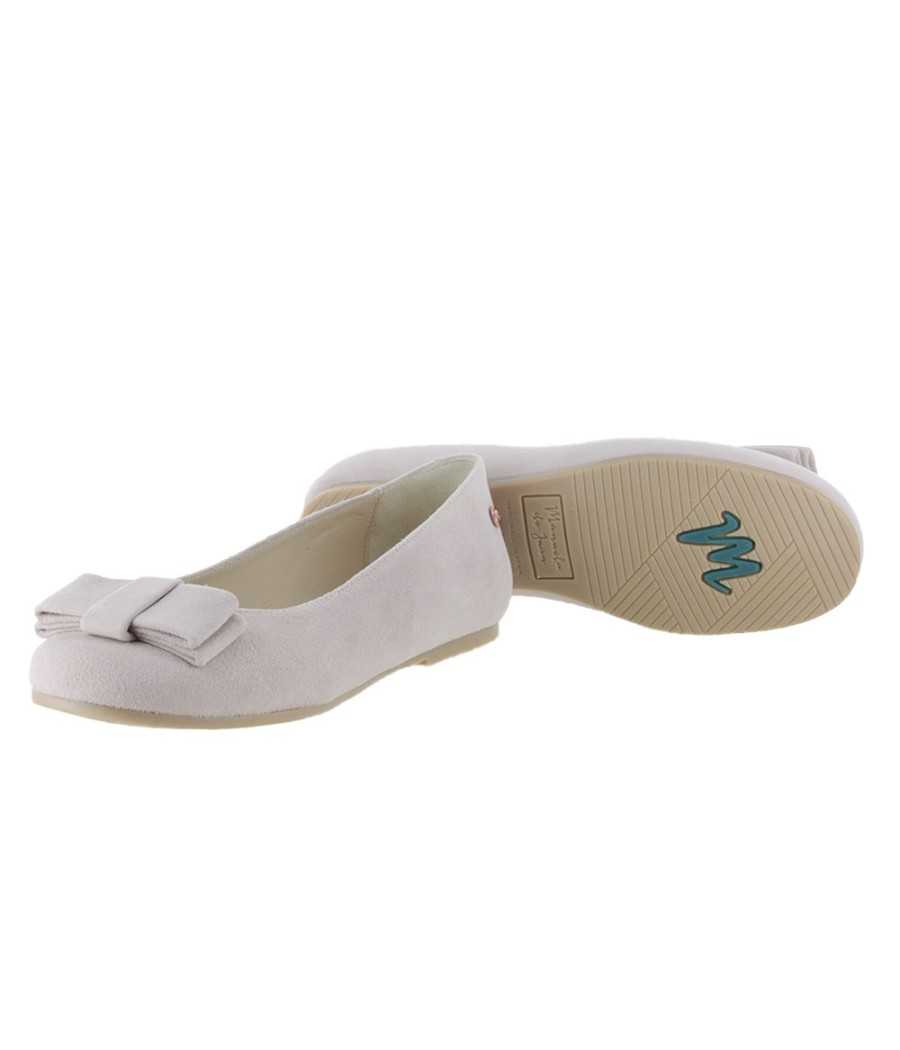 Ballerina Priscilla white leather| Manuela de Juan