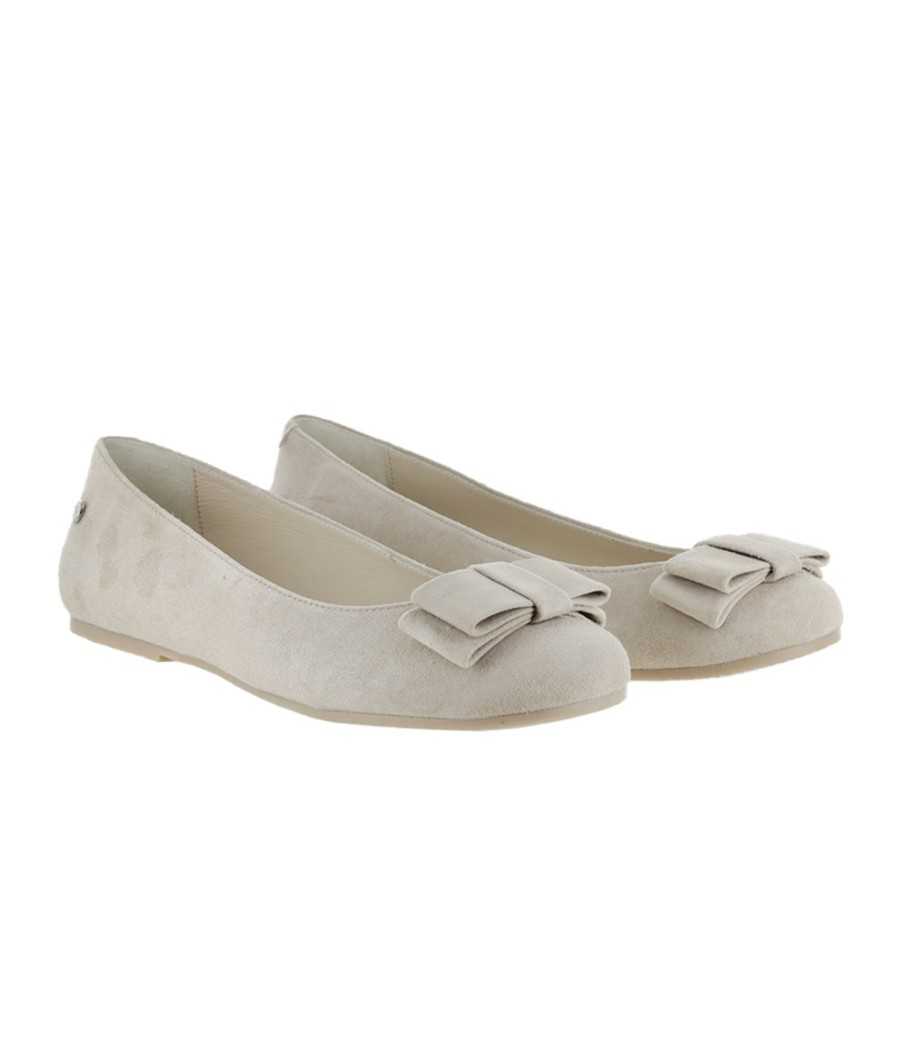 Ballerina Priscilla white leather| Manuela de Juan