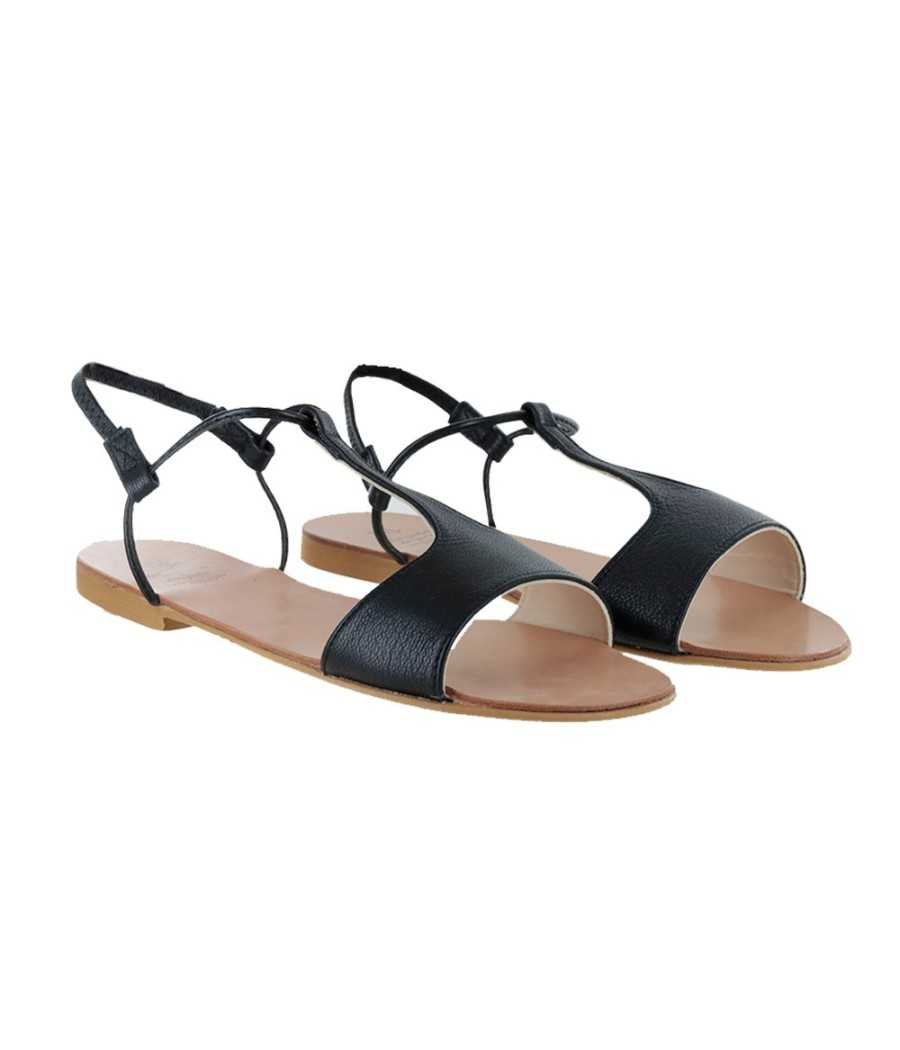 Sandal Mikonos black metallic leather | Manuela de Juan Sandal Mikonos black metallic leather | Manuela de Juan