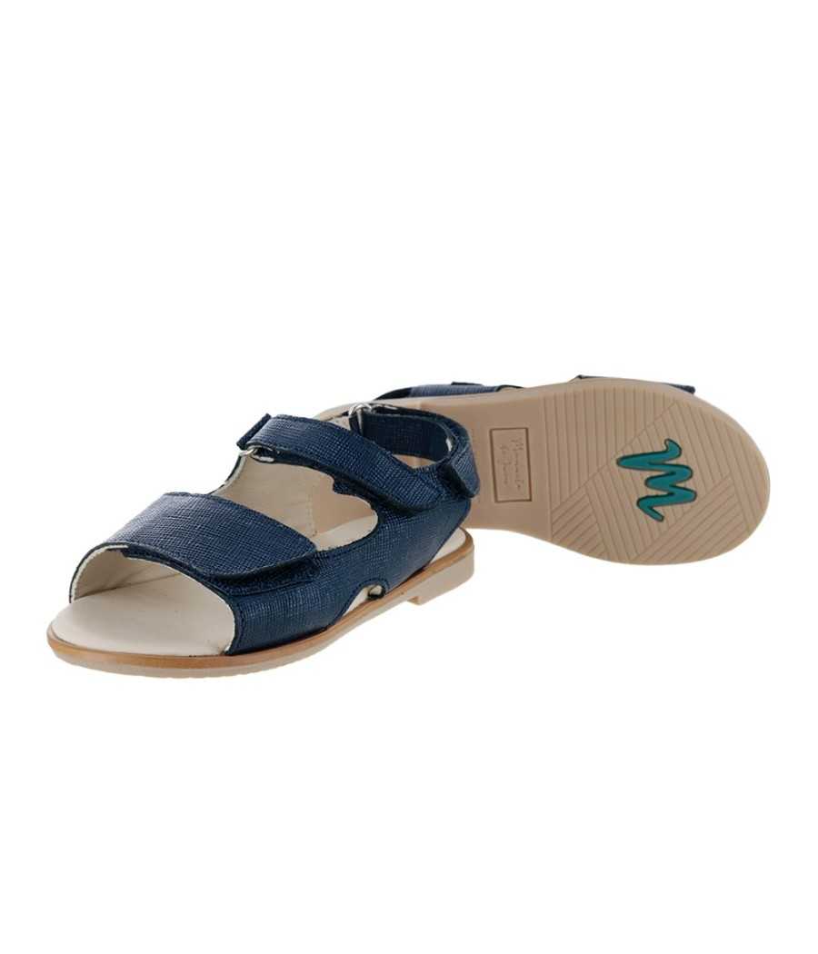Sandal Hebe navy blue leather| Manuela de Juan