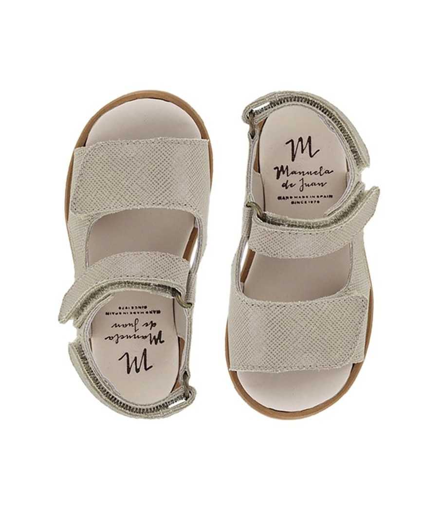 Sandalia Hebe en piel taupe|Manuela de Juan