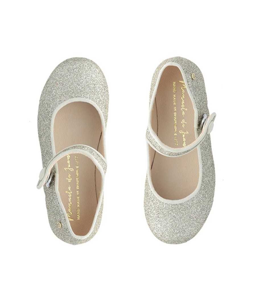 Mary-Jane Robine gold leather glitter| Manuela de Juan