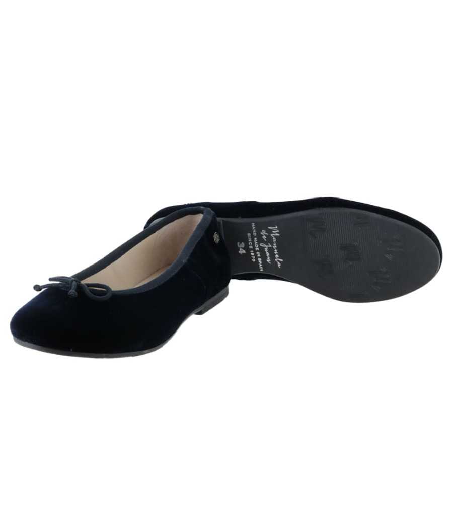 Ballerina Priscilla blue velvet leather| Manuela de Juan