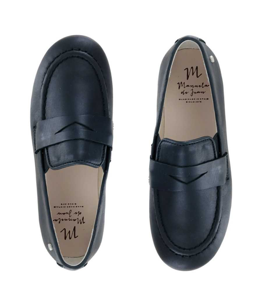 Zapato slip-on en piel negro|Manuela de Juan