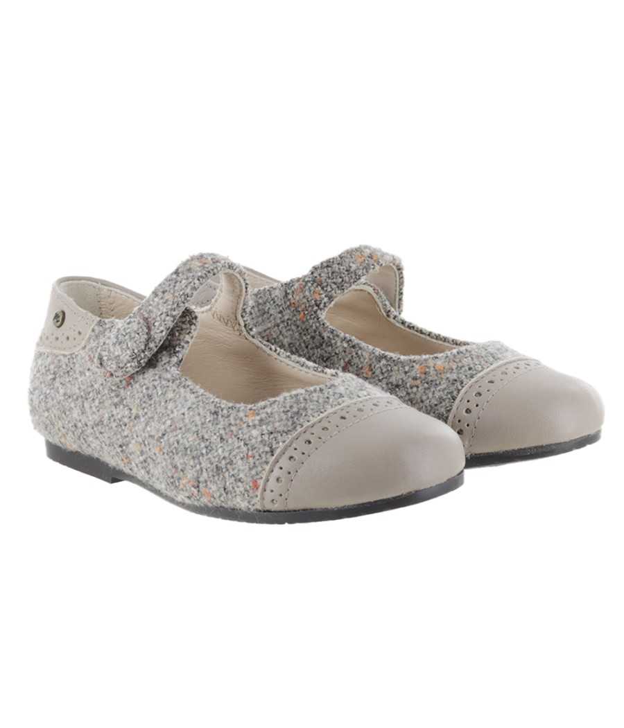 Mercedita Athalia taupe en piel y lana| Manuela de Juan