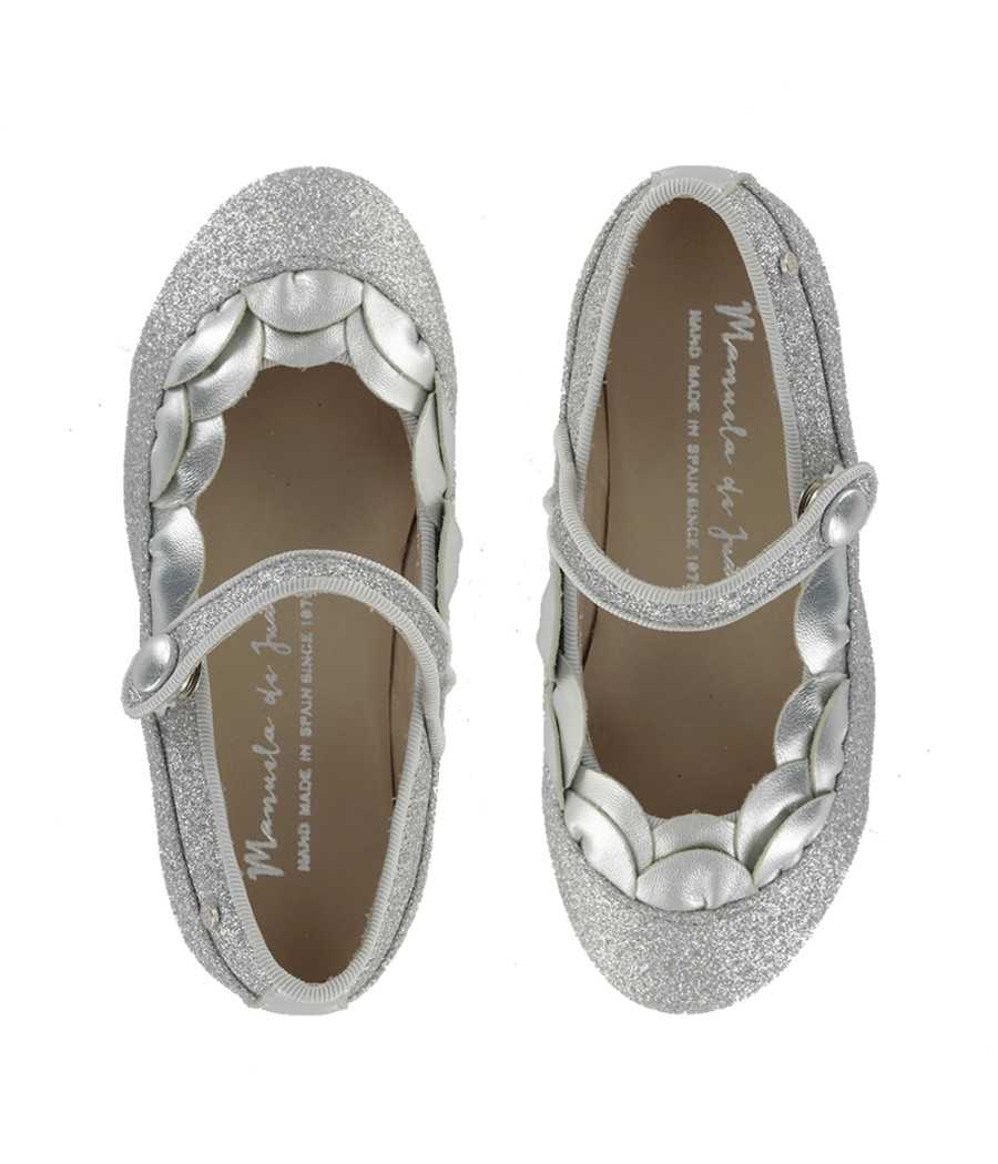 Mary-Jane Scarlet silver leather glitter| Manuela de Juan
