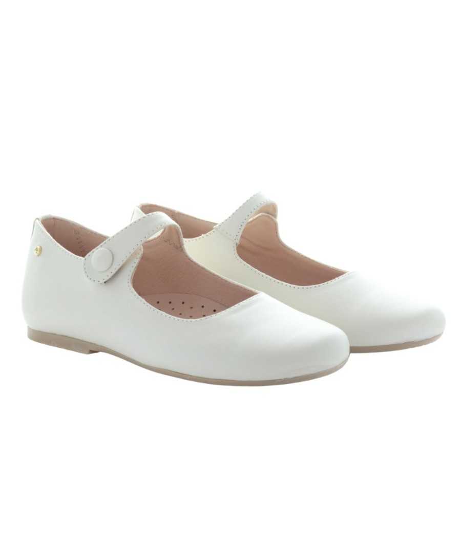 Mary-Jane Mimi off-white leather| Manuela de Juan