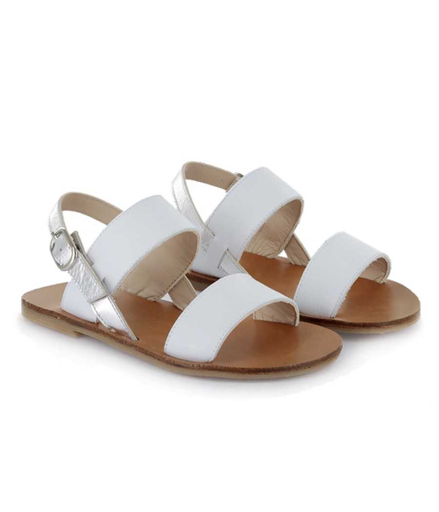 Sandalia Carmen en piel blanca|Manuela de Juan Sandalia Carmen en piel blanca|Manuela de Juan
